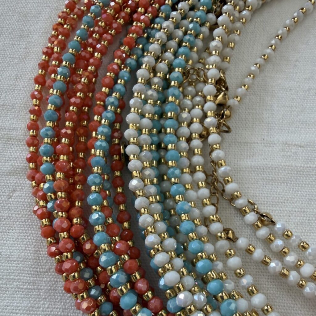 Catenine Pronta all'Uso in Cristallo Sfaccettato 3 mm Mix - 40 cm
