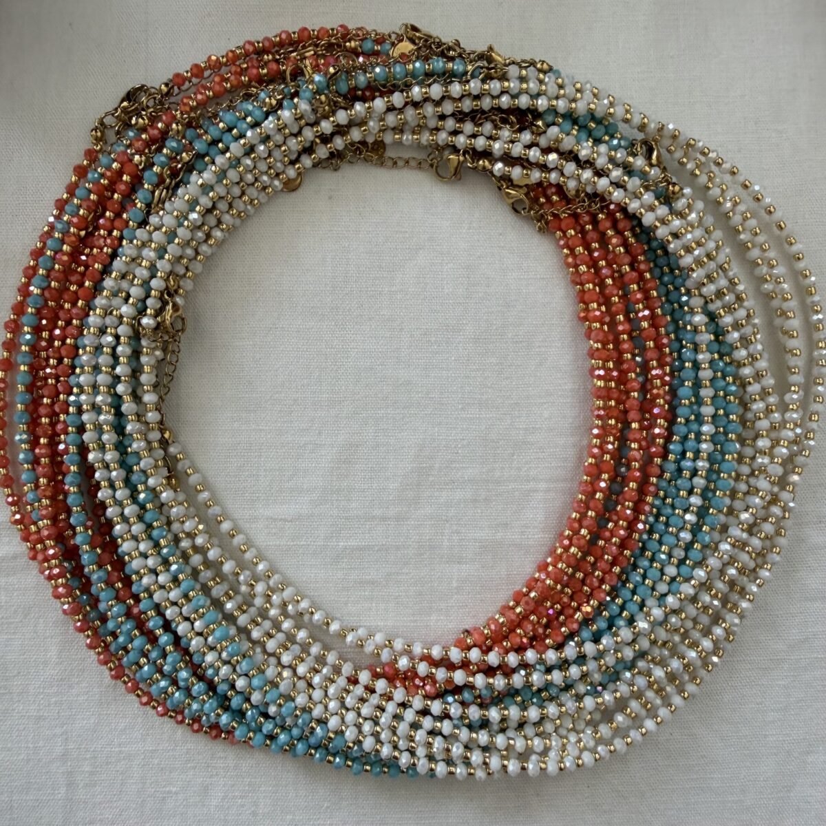 Catenine Pronta all'Uso in Cristallo Sfaccettato 3 mm Mix - 40 cm