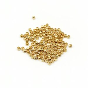 Distanziatore sfera in ottone 3 mm dorato, foro 1 mm
