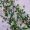 Mix Mezzi Cristalli Sfaccettati 4 e 6 mm Verde Prato - foro 0.8