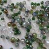 Mix Mezzi Cristalli Sfaccettati 4 e 6 mm Verde Prato - foro 0.8