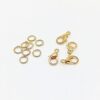 set di 4 chiusure complete 4 moschettoni da 9 mm e 8 anelline da 5 mm