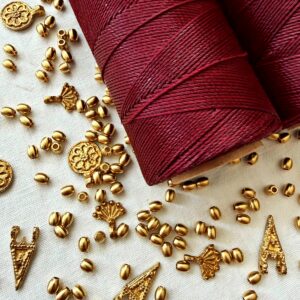 Abbinamento ottone e Bobina Filo Cerato Linhasita 0,75 mm 228 mt Bordeaux