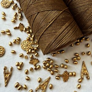 Abbinamento ottone e Bobina Filo Cerato Linhasita 0,75 mm 228 mt Natural