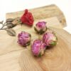 Ciondolo pendente bocciolo fiore in resina rosa antico