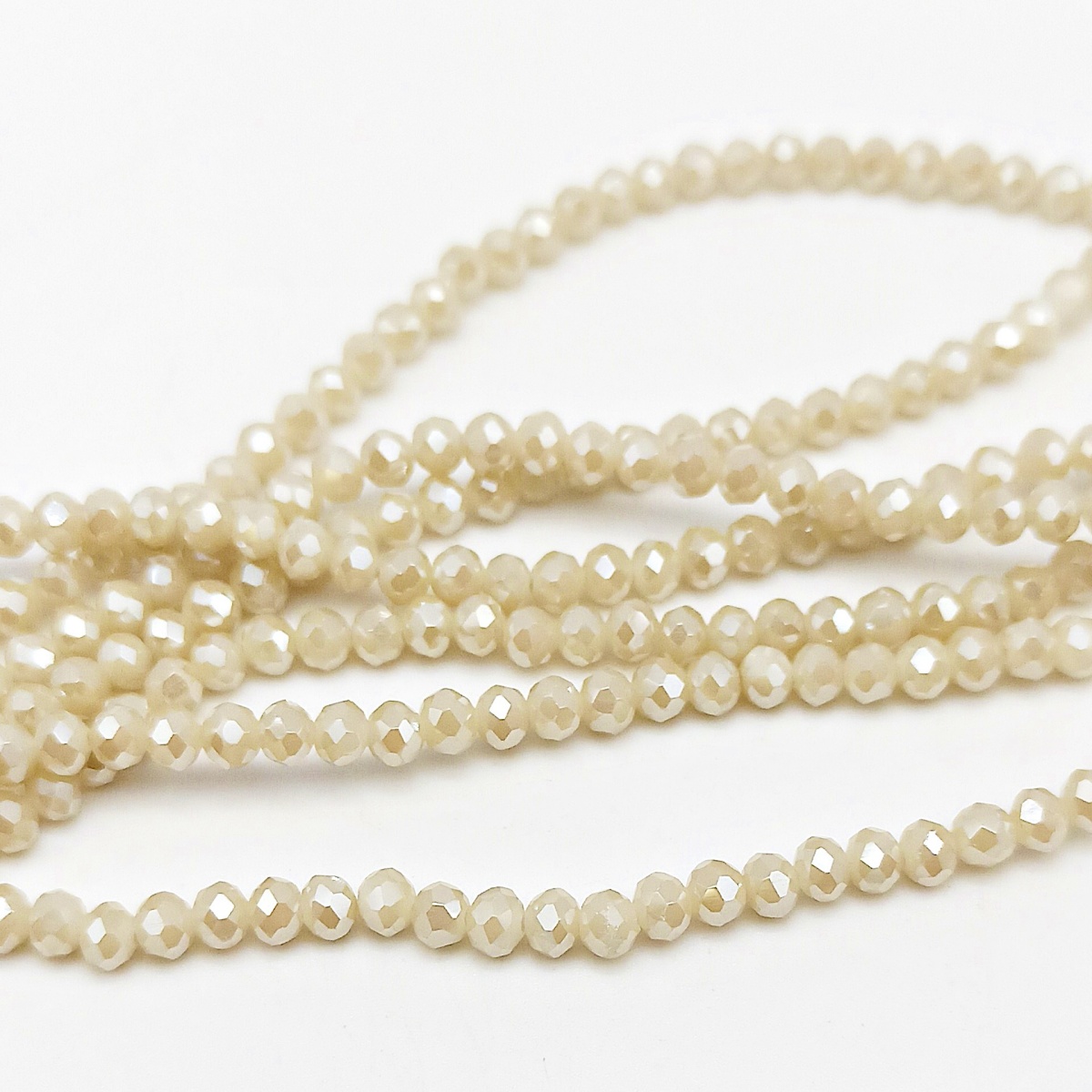 Mezzi cristalli 4 mm color avorio brillante - 115 pezzi