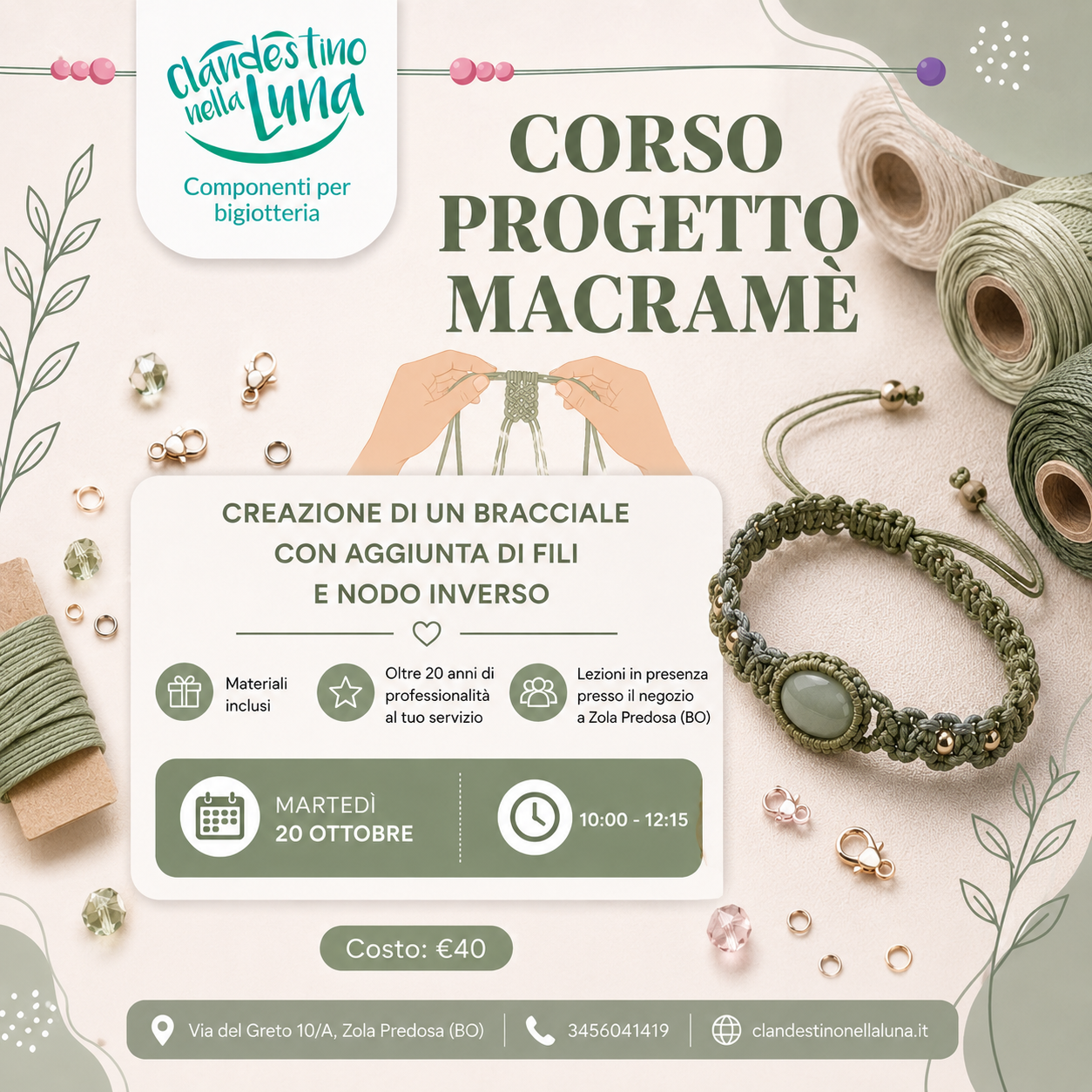 Corso Progetto Macramè - 20 Ottobre - Ore 10/12.15