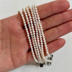 Alternative view of Bracciale da indossare Perle Irregolari 4 mm con Chiusura Acciaio Dorato o Argentato