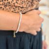 Bracciale Perle Fiume Acciaio Dorato Pronto All'Uso Indossato