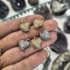 Cuore ottone e cubic zirconia 1,2 cm