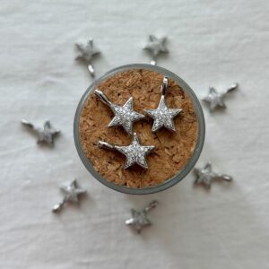 Alternative view of Ciondolo Stella 1,3 x 1,8 cm in Ottone Argentato o Dorato con Cubic Zirconia